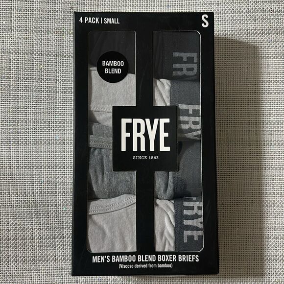 FRYE SβBlack White Gray Fly Front Bamboo Blend Boxer Briefs Pack of 4 - Picture 6 of 11